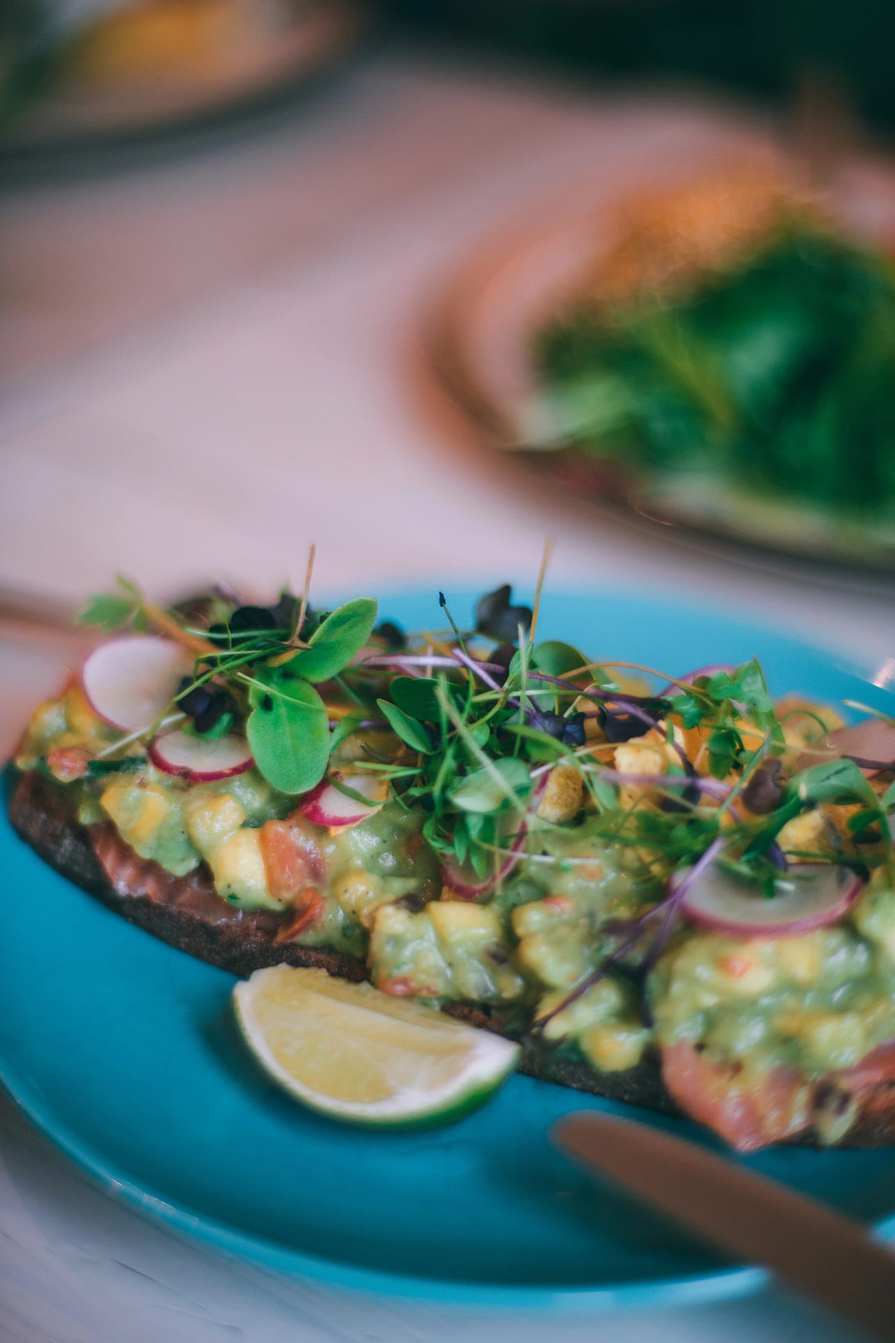 Microgreen Mix Delight on top of bread, resembles pizza
